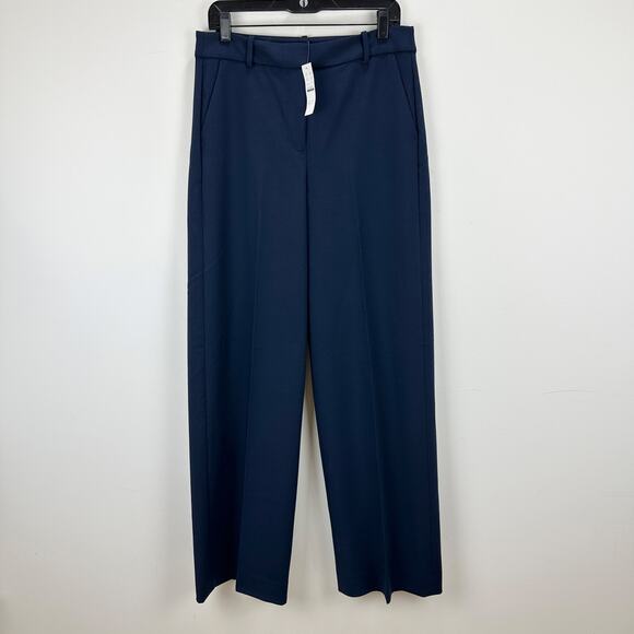 J.Crew Tall Wide Leg Trouser Four Season Stretch High Rise Navy US 10 T NWT - Picture 5 of 13